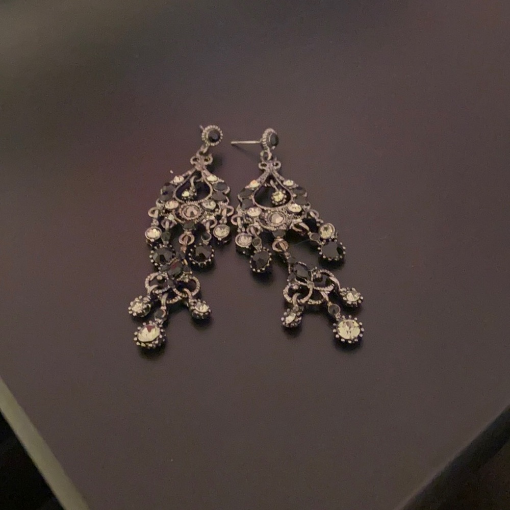 Black and Silver Earrings